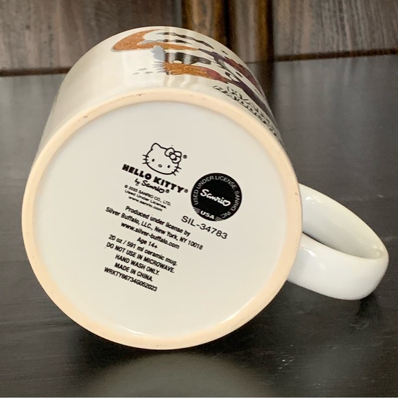 Happy Halloween Hello Kitty 20oz Witch on Broom Mug - Black Cat Moon Bats - Picture 8 of 9